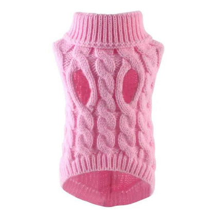 Light Pink Winter Pet Sweaters Turtleneck Knitted Vest Coat TRENDYPET'S ZONE