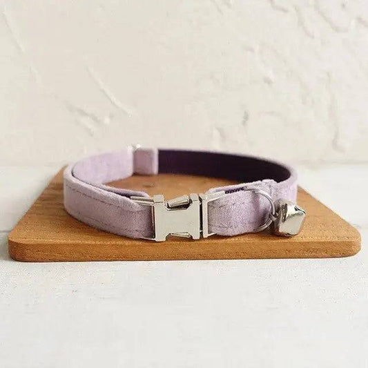 Light Purple Cat Small Dog Collar with Bell Personalized Engraving ID Tag Nameplate Kitten Collars Necklace TRENDYPET'S ZONE