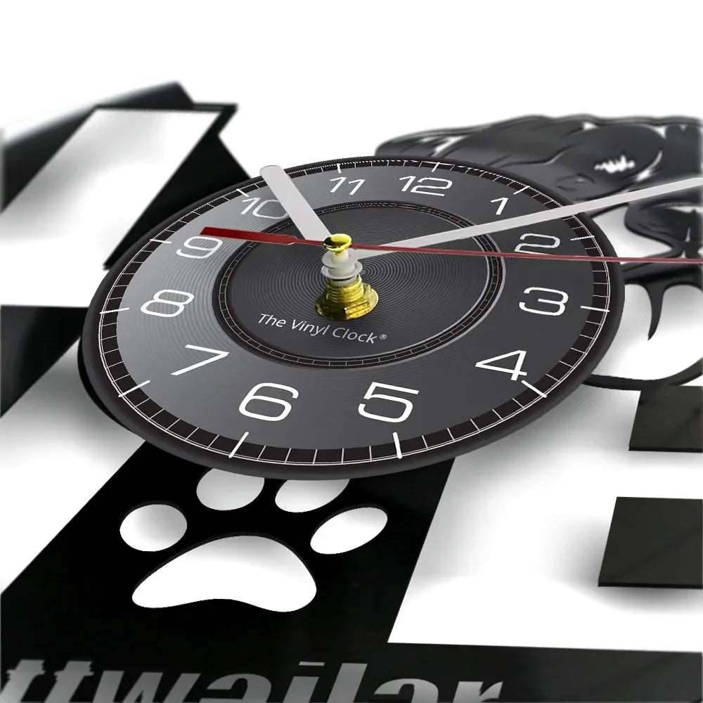 Love Rottweiler Rottie Love Home Art Decor Wall Clock (LED) Dog Breed Rottweiler Vinyl Record Wall Clock TRENDYPET'S ZONE