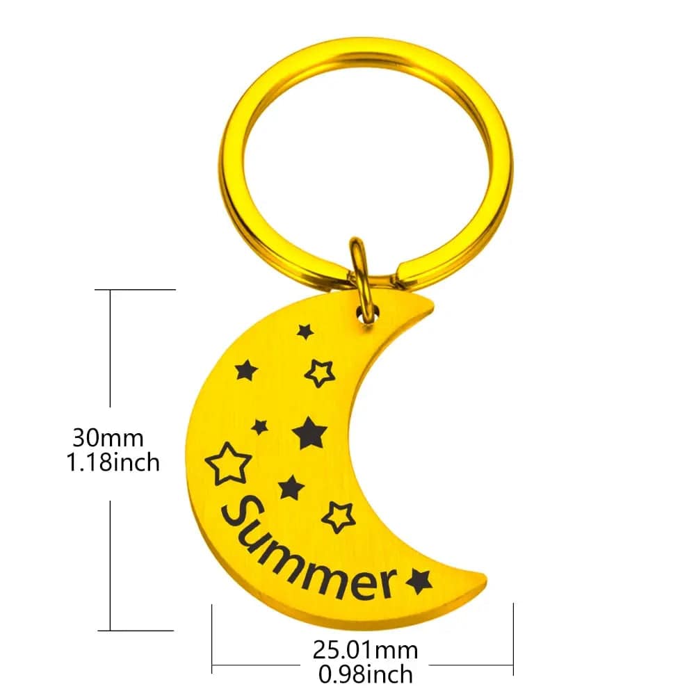 Moon Personalized Collar Pet ID Tag Engraved Pet ID Name Phone Number for Cat Puppy Dog Tag Pendant Keyring Moon Pet Accessories - TrendyPet's Zone