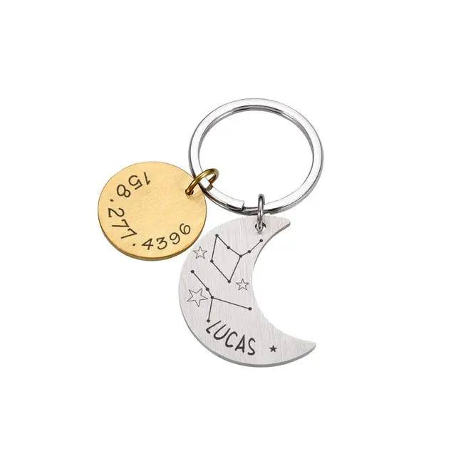 Moon Personalized Collar Pet ID Tag Engraved Pet ID Name Phone Number for Cat Puppy Dog Tag Pendant Keyring Moon Pet Accessories - TrendyPet's Zone