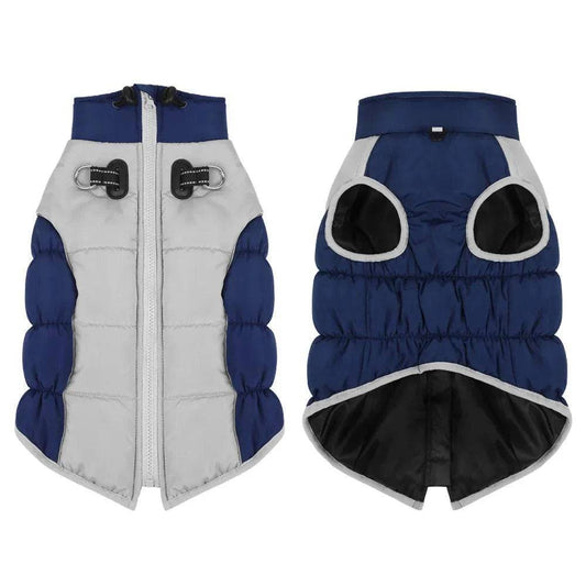 Navy Blue Warm Jacket Waterproof Clothes For Dog Winter Pet Costume Coat Vest - TrendyPet's Zone