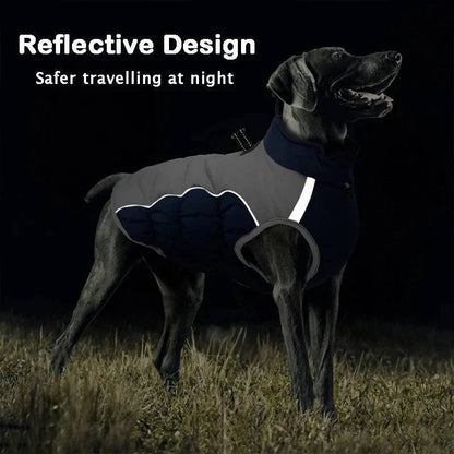 Navy Blue Warm Jacket Waterproof Clothes For Dog Winter Pet Costume Coat Vest - TrendyPet's Zone