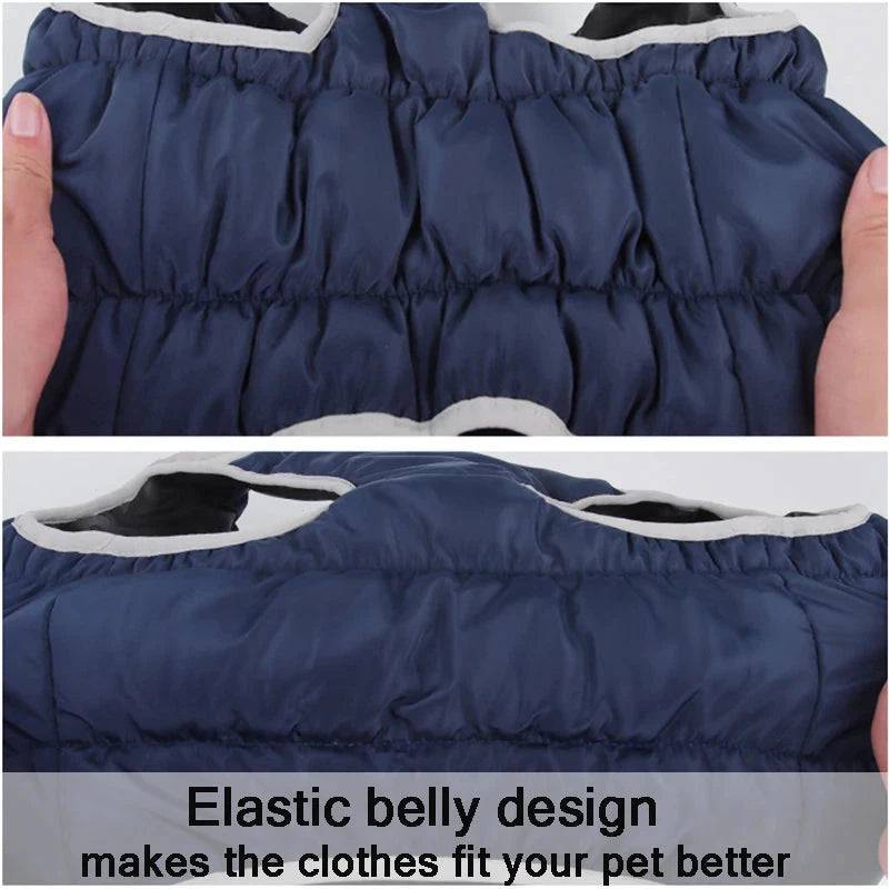 Navy Blue Warm Jacket Waterproof Clothes For Dog Winter Pet Costume Coat Vest - TrendyPet's Zone