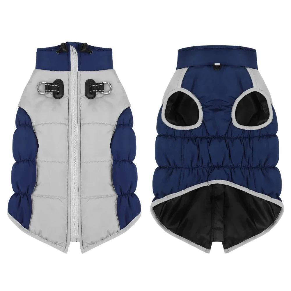 Navy Blue Warm Jacket Waterproof Clothes For Dog Winter Pet Costume Coat Vest - TrendyPet's Zone