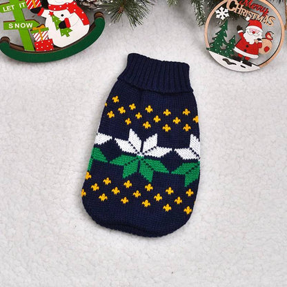 Navy Blue Warm Knitted Pet Dogs Cats Sweater Winter Clothes - TrendyPet's Zone