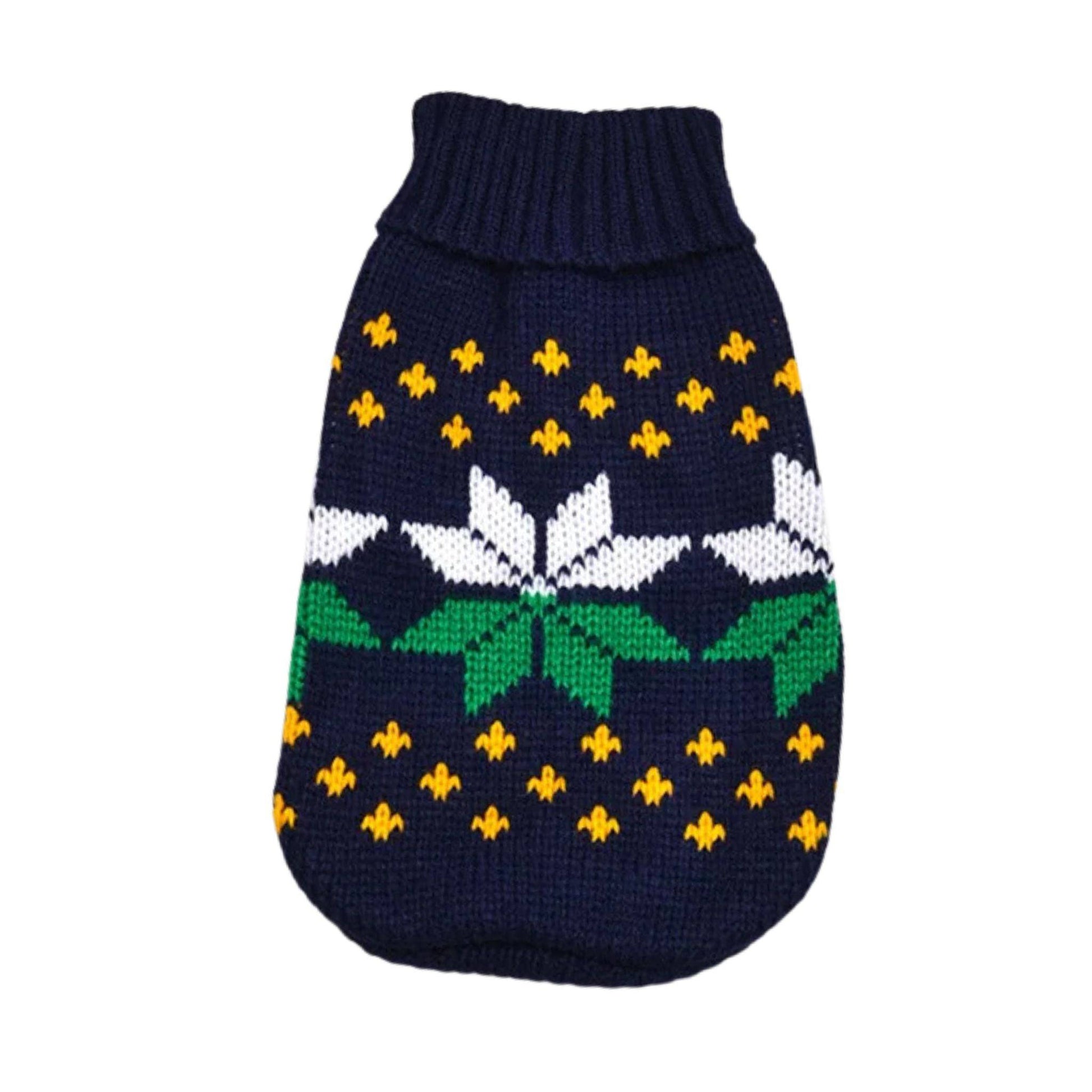 Navy Blue Warm Knitted Pet Dogs Cats Sweater Winter Clothes - TrendyPet's Zone