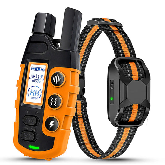 Orange TrendyPet's Zone dog training shock collar with remote, waterproof and rechargeable, for small to large dogs up to 120 lbs.