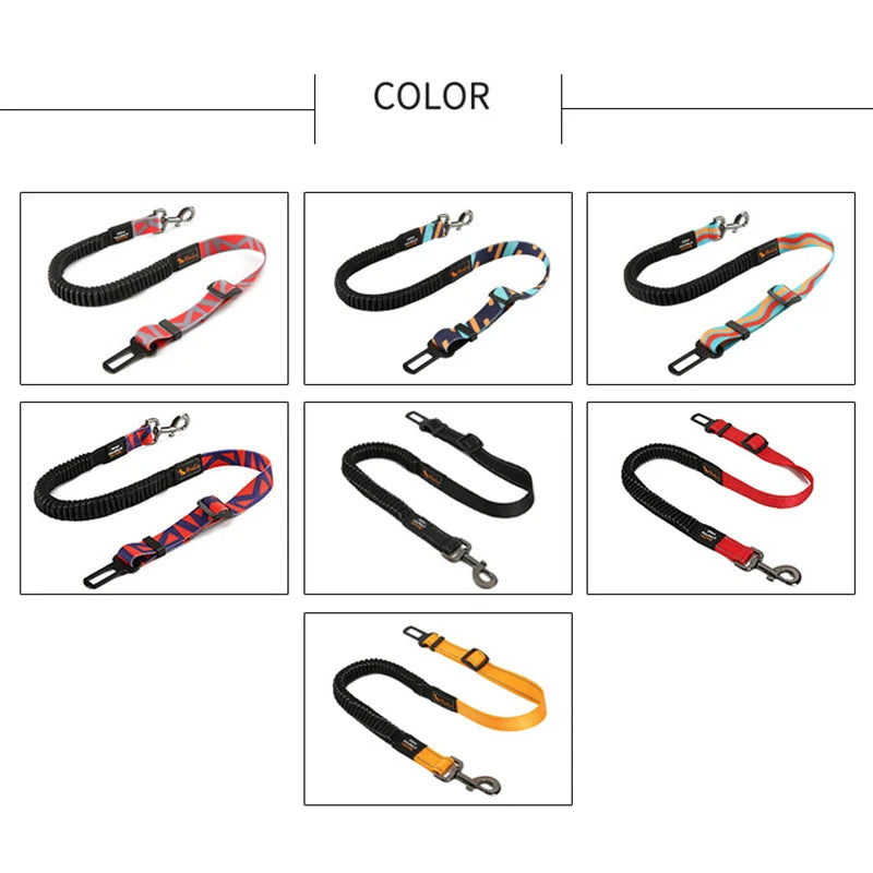 Red-Royal Blue Adjustable Dog Car Seat Belt Safety Leash – Vehicle Pet Travel Harness Clip Accessory TrendyPet's Zone