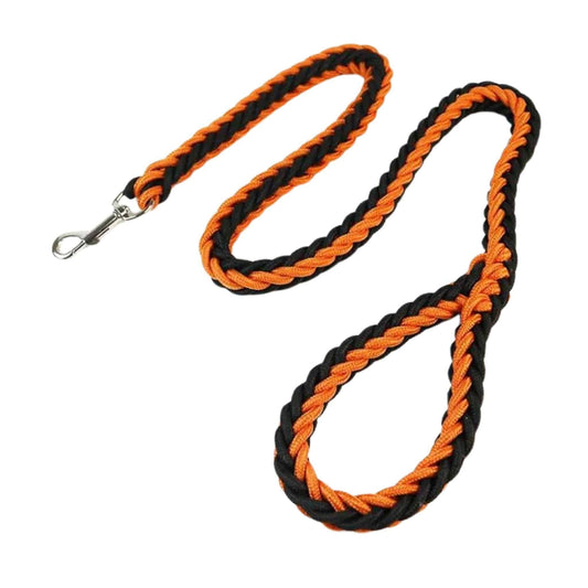 Orange Black Super Strong Coarse Nylon Dog Leash Double Row Adjustable Collar For Medium Large Dogs - TrendyPet's Zone