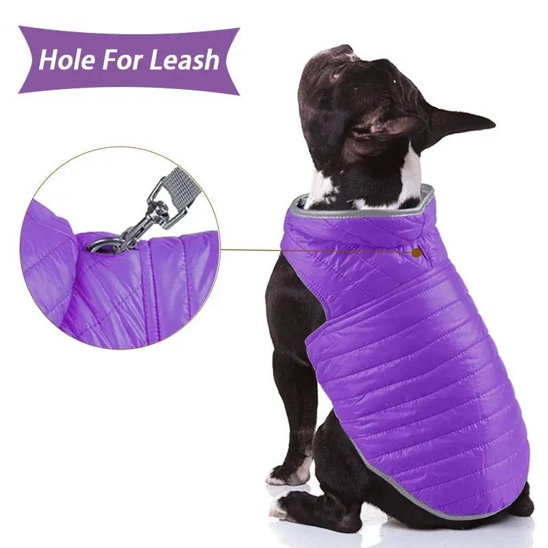 Orange Brown Reversible Jacket Dual Colors Reflective Winter Dog Clothes Coat Vest - TrendyPet's Zone