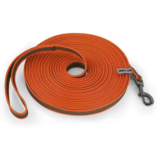 Orange dog leash by TrendyPet's Zone, made of latex silk, large size, dual color, designed for easy and convenient training.