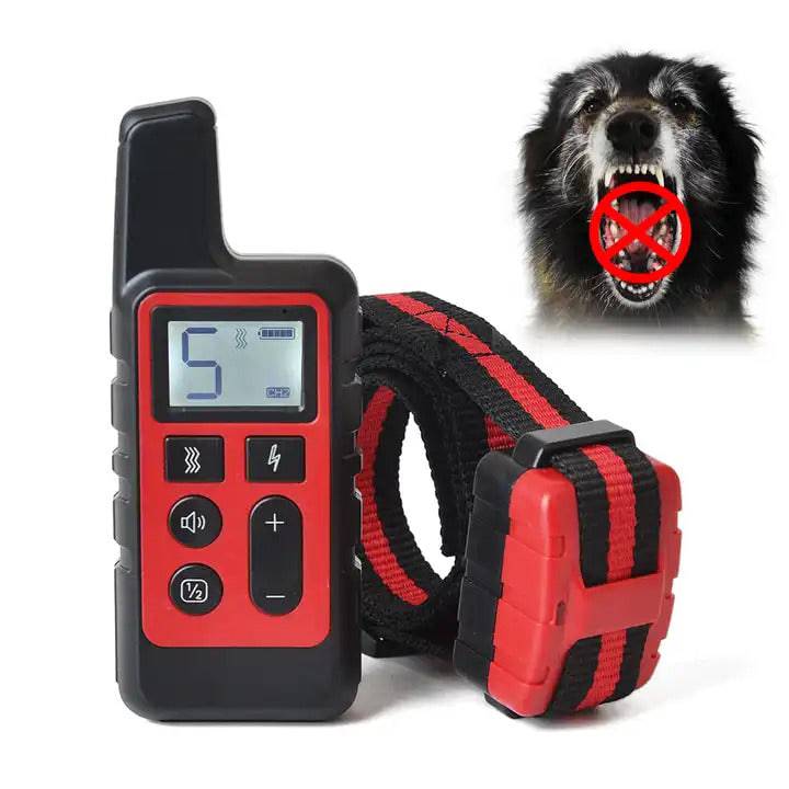 Orange TrendyPet's Zone dog training collar with 500m control, vibration, electrostatic pulse, and bark stop deterrent.