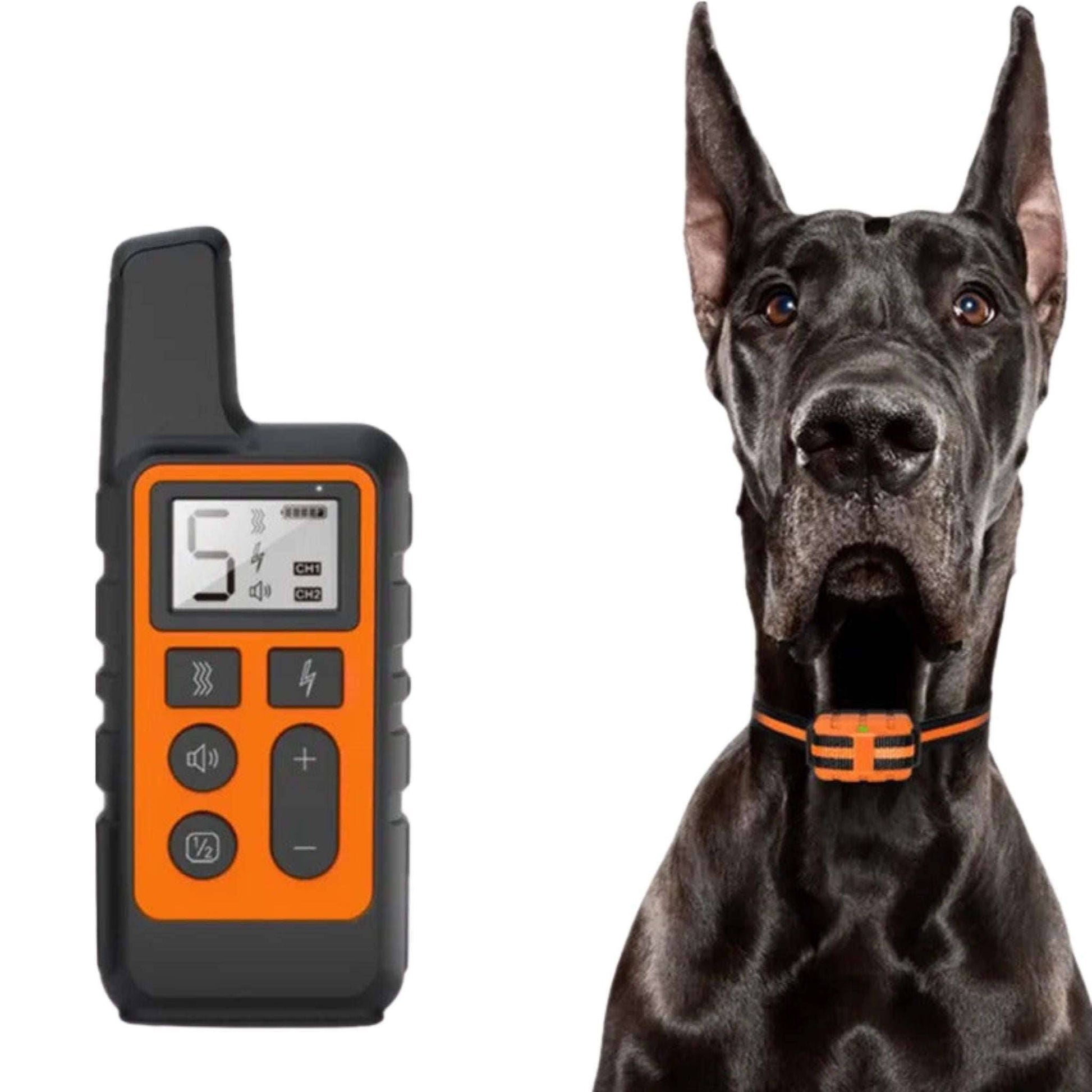 Orange Dog Training Collar 500m Control Trainer Device Vibration / Electrostatic pulse / Warning Stop Bark Deterrents - TrendyPet's Zone