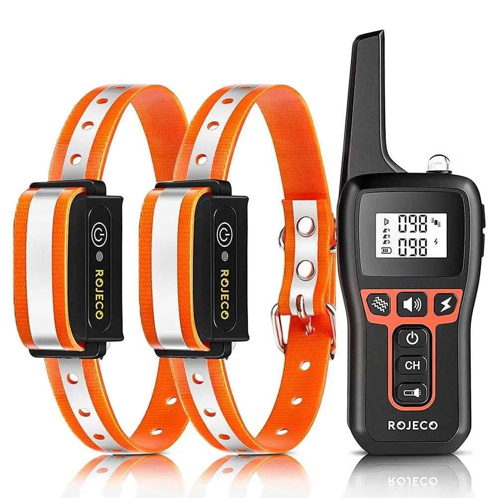 Orange Dog Training Collar with 3300FT Remote, IPX7 Waterproof Rechargeable Shock Collar, 3 Safe Training Modes, Adjustable Electronic - TrendyPet's Zone
