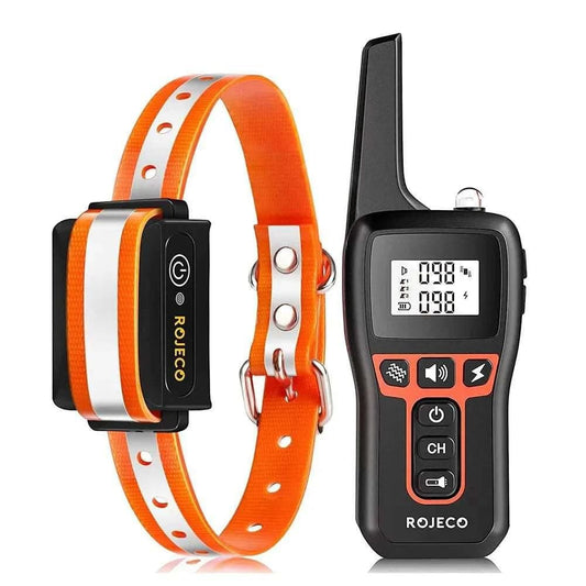 Orange Dog Training Collar with 3300FT Remote, IPX7 Waterproof Rechargeable Shock Collar, 3 Safe Training Modes, Adjustable Electronic - TrendyPet's Zone