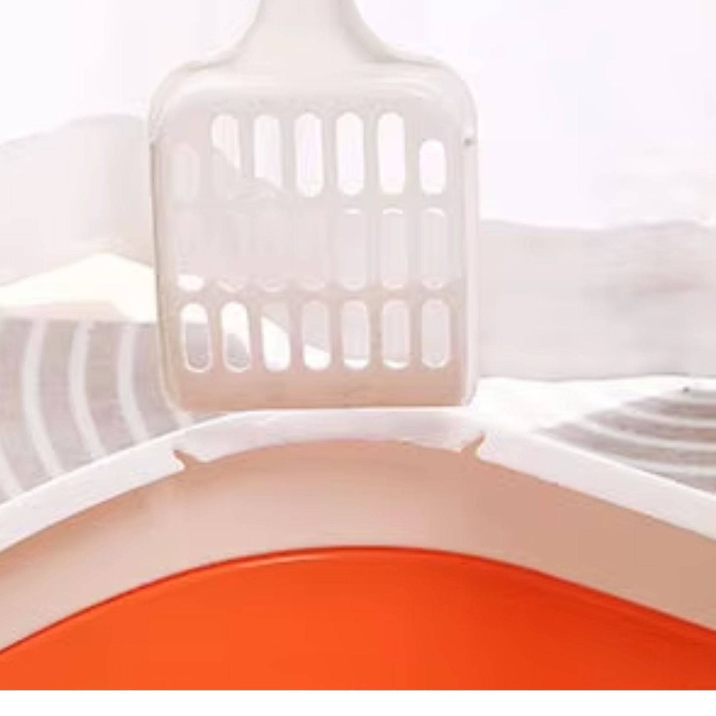 Orange Half Closed High-Capacity Cat Litters Box Anti-splash Durable For Home Indoor - TrendyPet's Zone