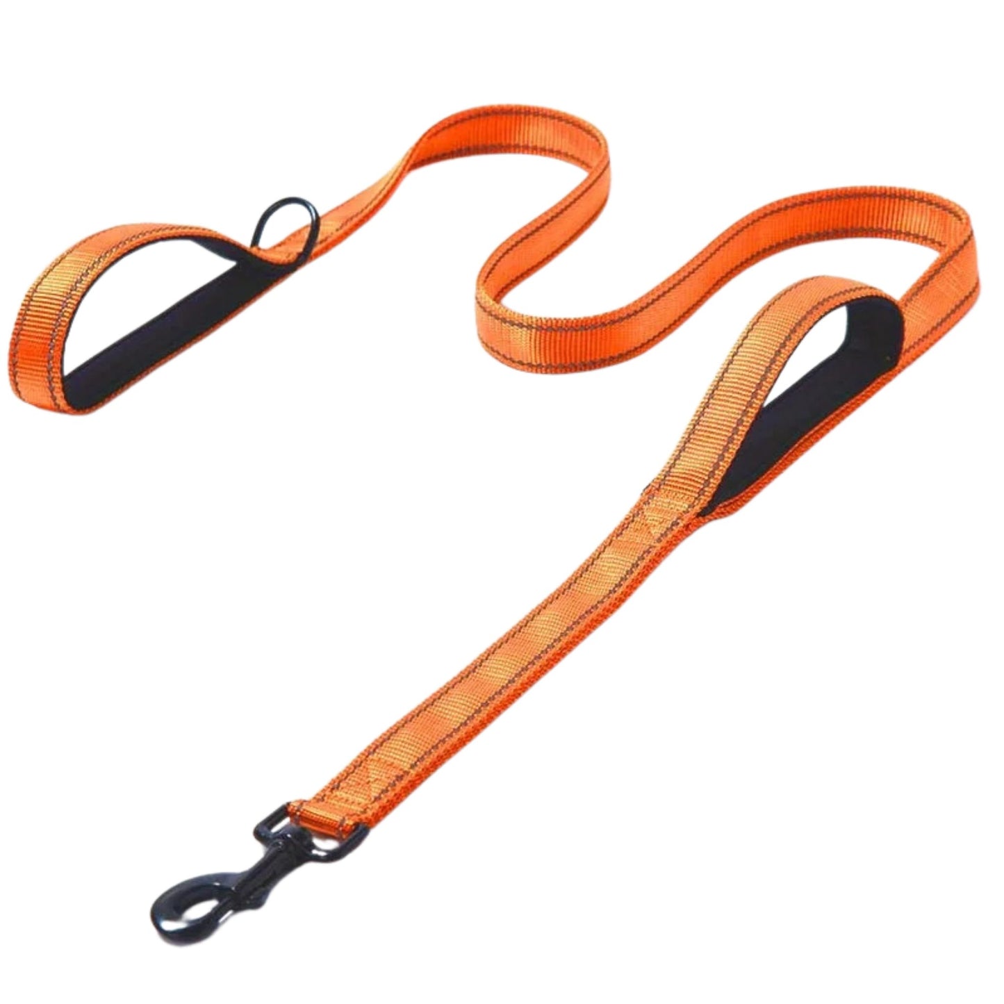 Orange heavy-duty dog leash with double handles from TrendyPet's Zone, designed for better control and safety during walks.