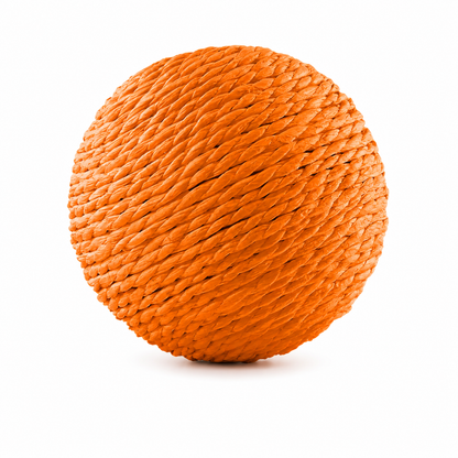 Orange 10cm interactive cat scratching ball made of sisal by TrendyPet's Zone, designed for kittens to scratch and play.