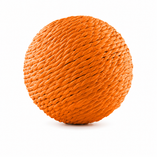Orange 10cm interactive cat scratching ball made of sisal by TrendyPet's Zone, designed for kittens to scratch and play.
