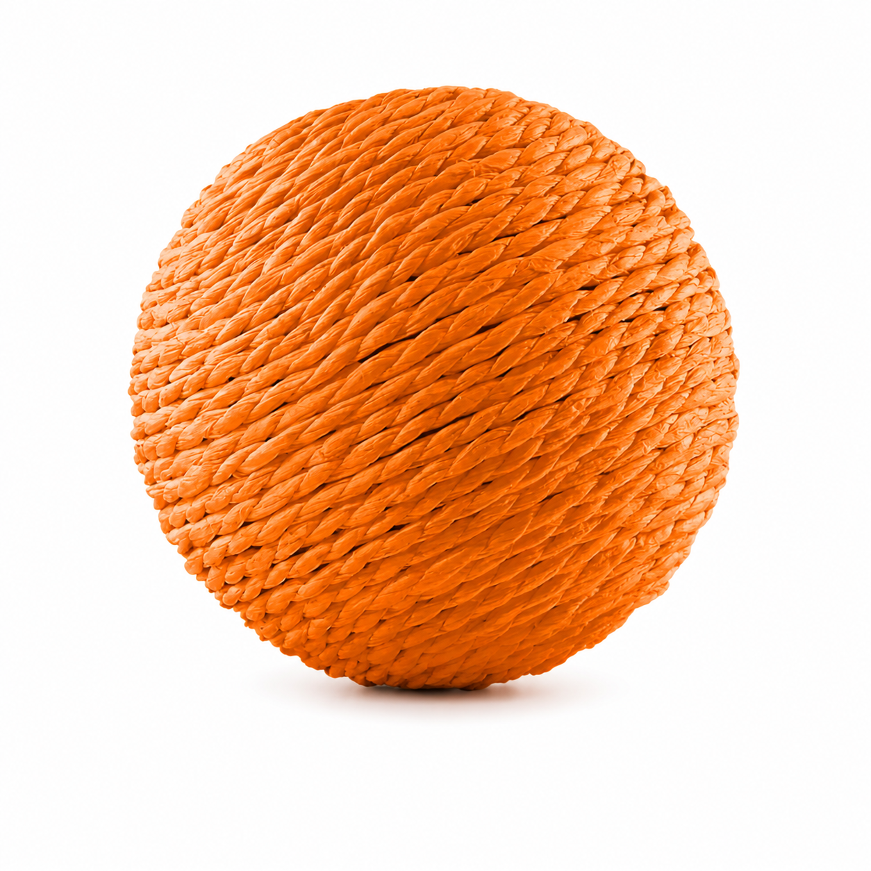 Orange 10cm interactive cat scratching ball made of sisal, designed for kittens to scratch, play, and engage.
