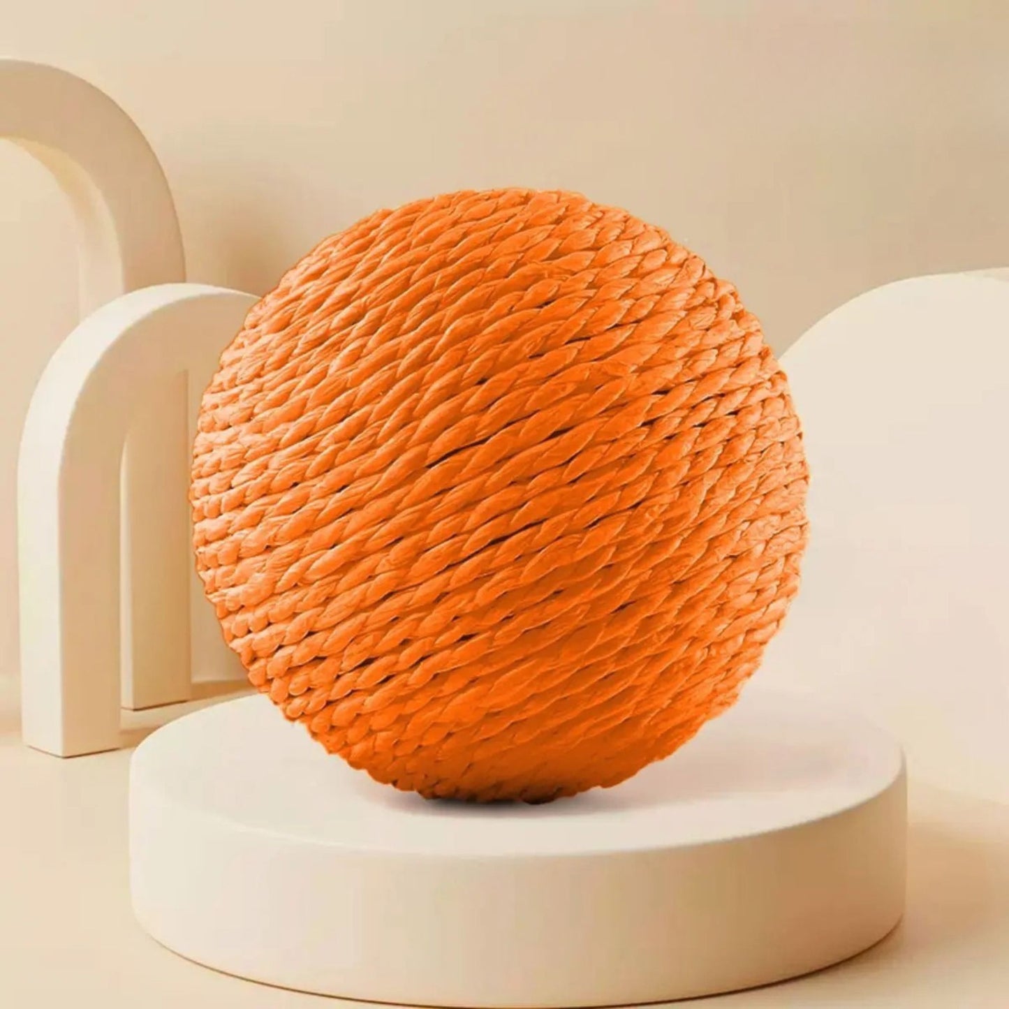 Orange 10cm sisal cat scratching ball by TrendyPet's Zone, designed for kittens to scratch, play, and engage.