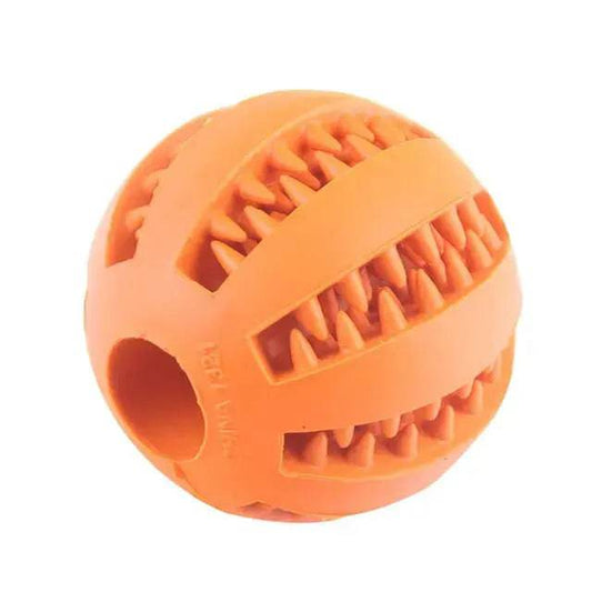 Orange Interactive Dog Ball Toys Dispenser Teaser Rubber Chew Toys for Small Big Pet Dogs Cats Tooth Mouth Cleaning Accessories Product - TrendyPet's Zone