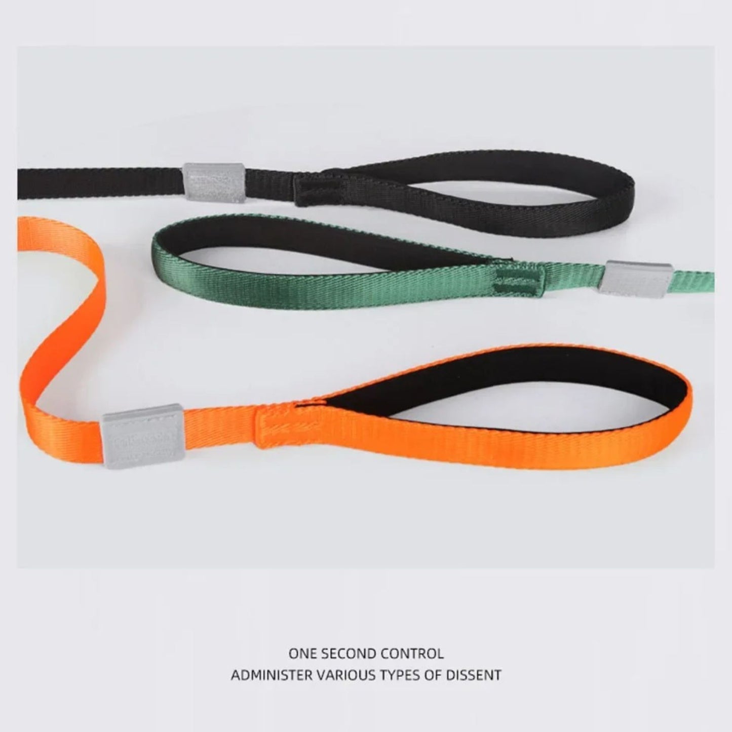 Green nylon no-pull dog walking leash with dual handles, slip lead design, suitable for training and control by TrendyPet's Zone.