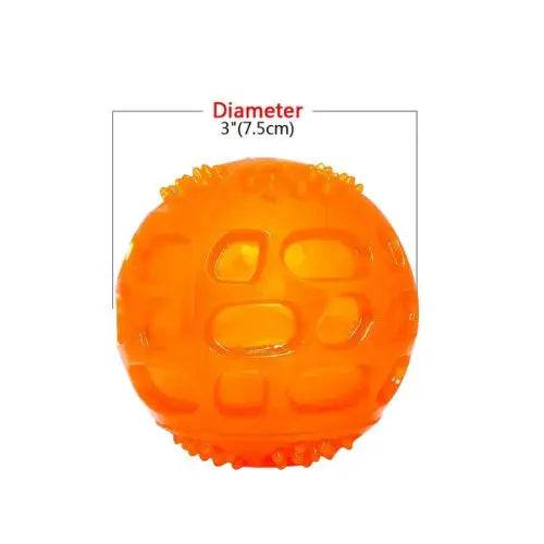 Orange Pet Dog Puppy Sounding Toy Squeaky Tooth Cleaning Ball Playing Pet Teeth Chew Rubber Toy Float Funny Pet Dental Care Accessories - TrendyPet's Zone