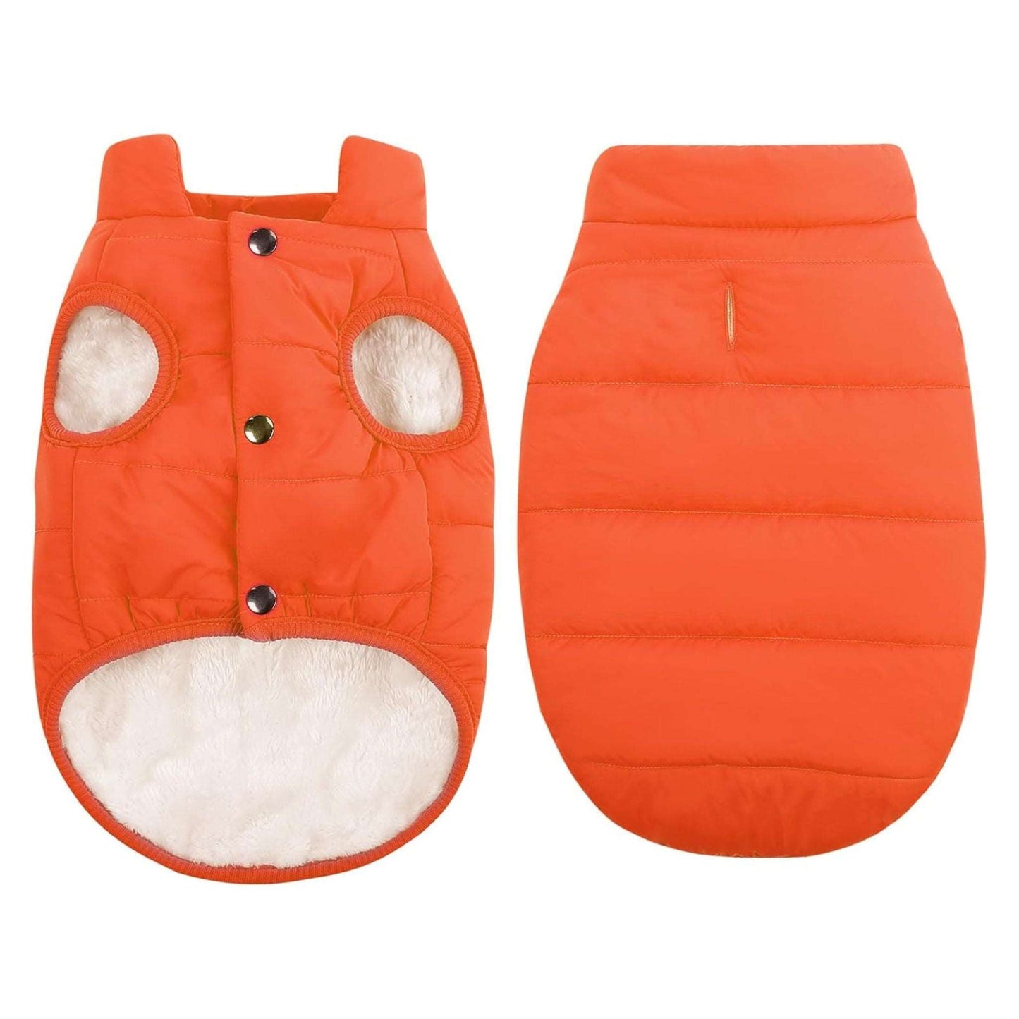 Orange winter dog coat by TrendyPet's Zone, fleece vest for small and large dogs, warm pet clothing and winter dog jacket