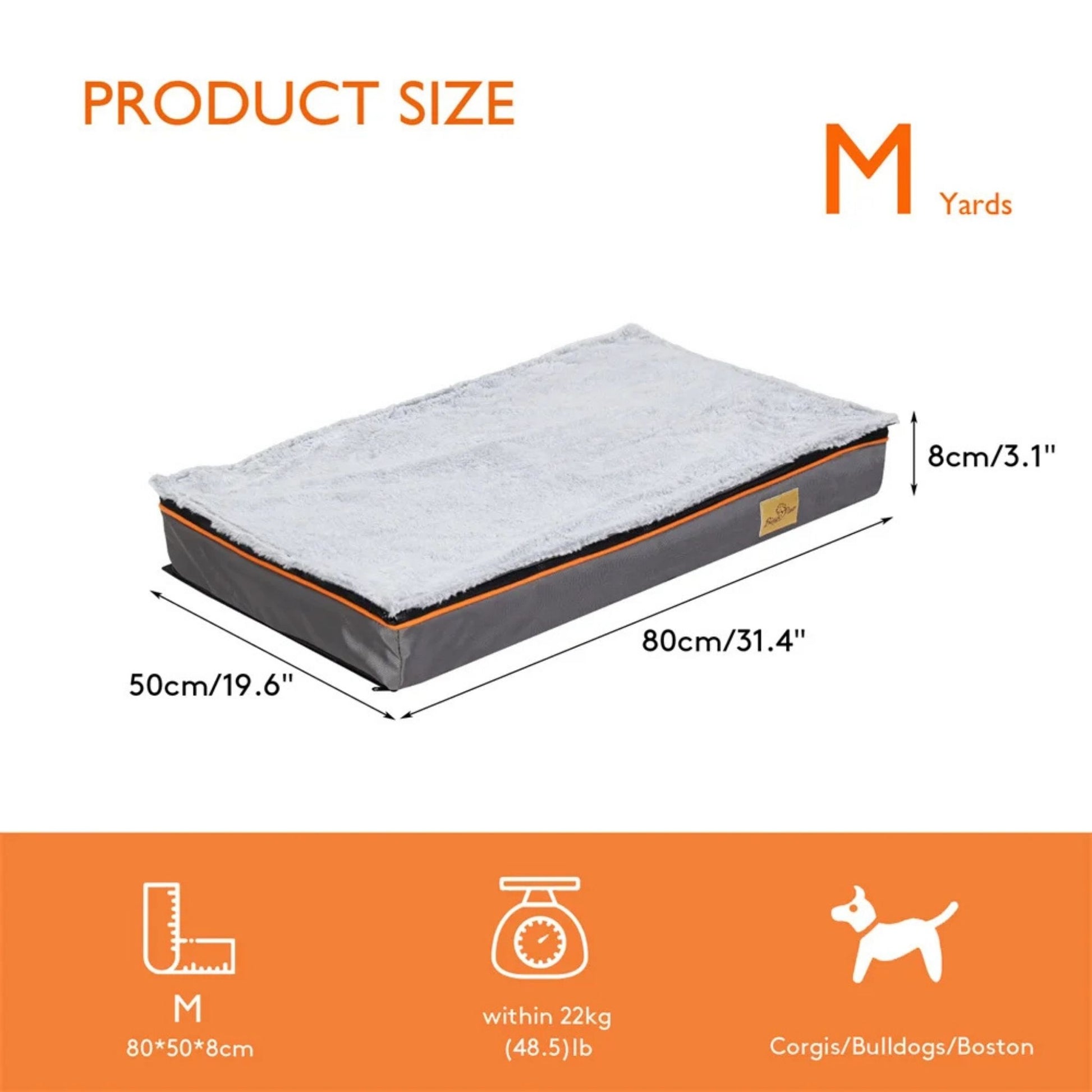 Orthopedic Dog Bed Kennel Memory Foam Waterproof Pet Bed with Removable Washable Cover Nonskid Bottom Joint Relief, Sizes M - 3XL TrendyPet's Zone