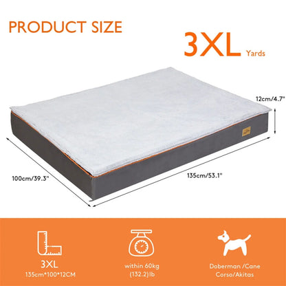 Orthopedic Dog Bed Kennel Memory Foam Waterproof Pet Bed with Removable Washable Cover Nonskid Bottom Joint Relief, Sizes M - 3XL TrendyPet's Zone