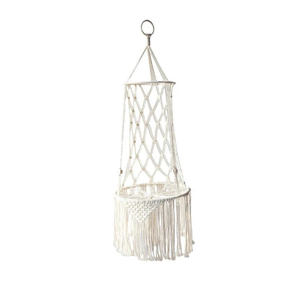 Pet Cat Hanging Bed Woven Hammock Cotton Rope Swing Tassel White Sleeping Nest Pet Kitten Thread Toy Basket - TrendyPet's Zone