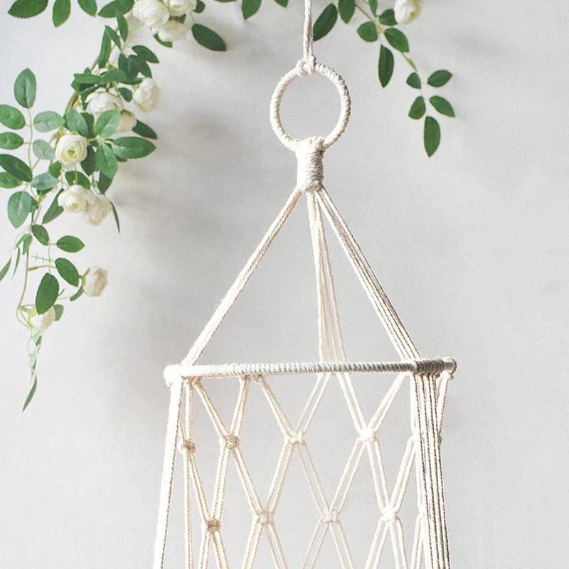 Pet Cat Hanging Bed Woven Hammock Cotton Rope Swing Tassel White Sleeping Nest Pet Kitten Thread Toy Basket - TrendyPet's Zone