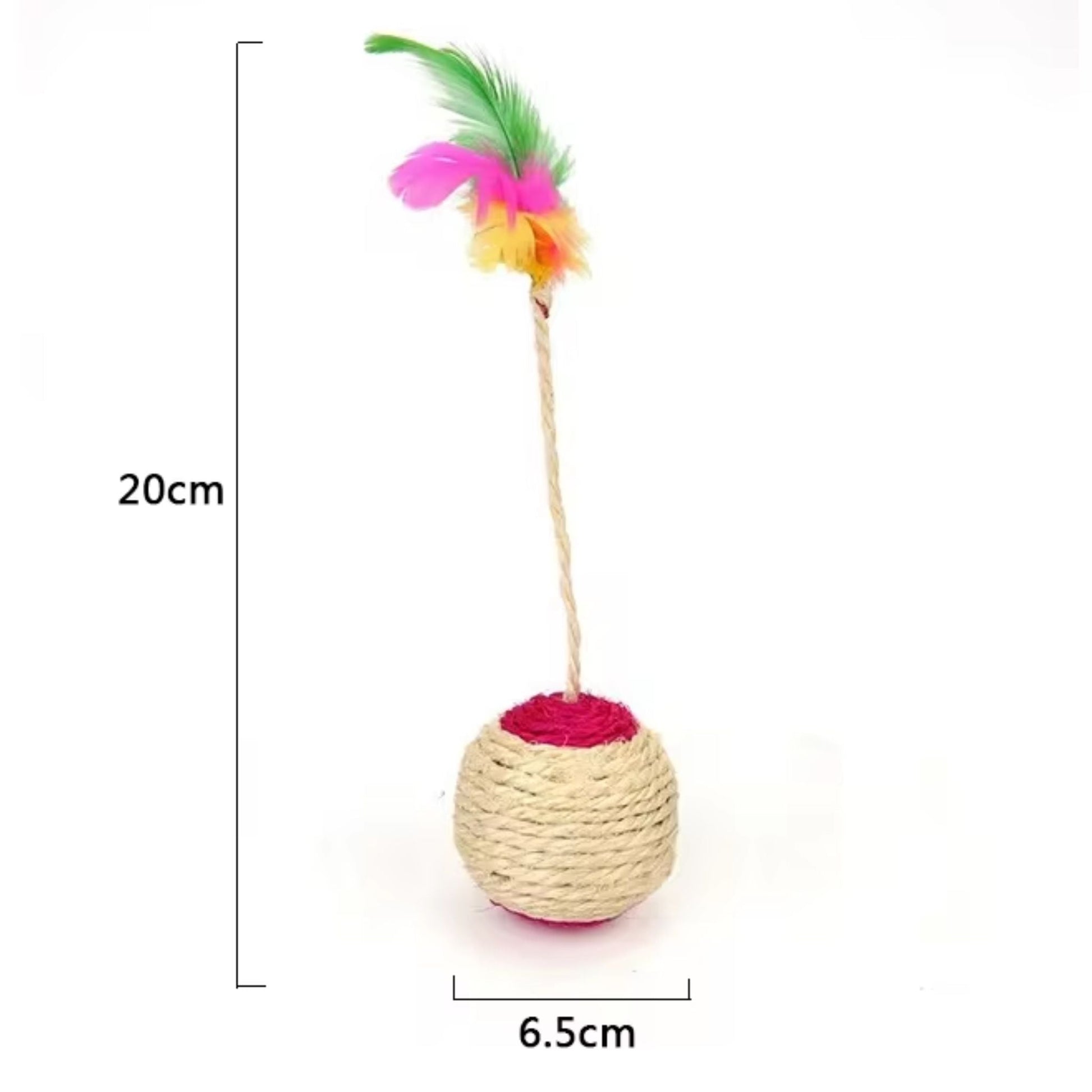 Pet Cat Toys Kitten Sisal Scratching Ball Training Interactive Feather Toy - TrendyPet's Zone