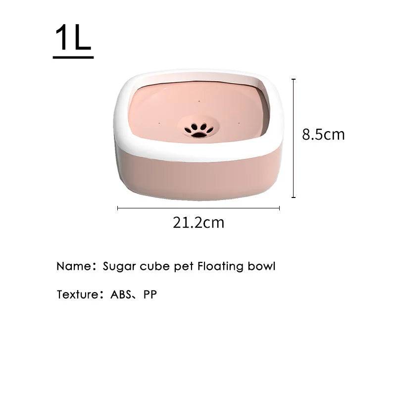 Pink 1L Pet Floating Water Bowl For Cat Dog No-Spill Large Capacity Slow Water Feeder Dispenser - TrendyPet's Zone