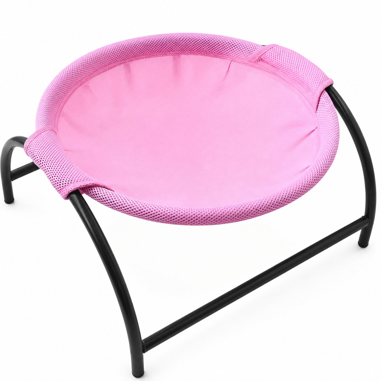 Pink pet cat bed hammock with breathable fabric, detachable design, and easy assembly for indoor and outdoor use.