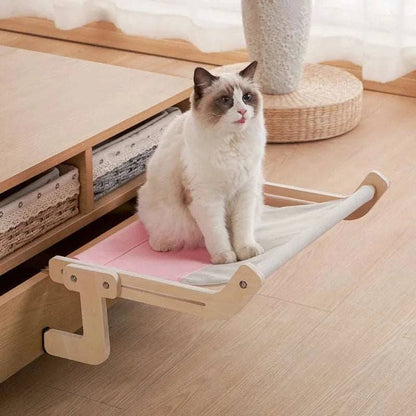 Pink Cat Hammock Hanging Bed Shelf for Cats Perch Wooden Insert Kallax Shelves - TrendyPet's Zone