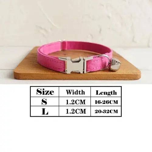 Pink Cat Small Dog Collar with Bell Personalized Engraving ID Tag Nameplate Kitten Collars Necklace Small Dogs Puppy Bulldog Chihuahua Yorshire TRENDYPET'S ZONE