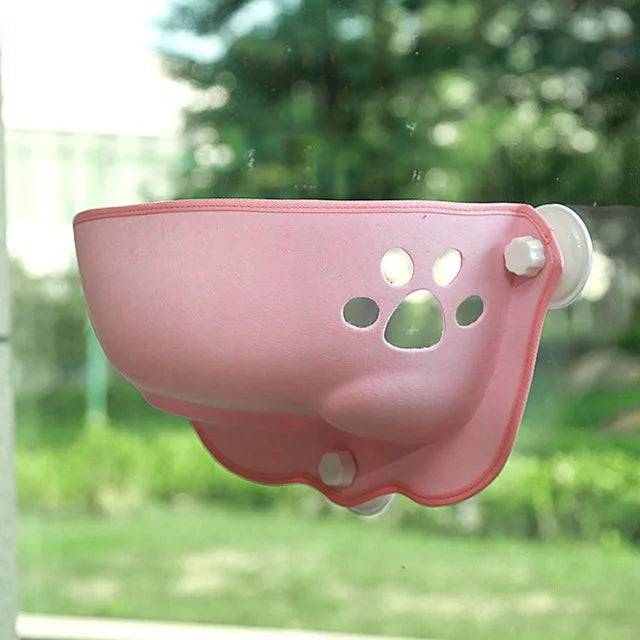 Pink Cat Window Perch Felt Window Hammock with Suction Cups and Mat, Hanging Space Saving Pet Kitten Resting Seat Bed for Indoor - TrendyPet's Zone
