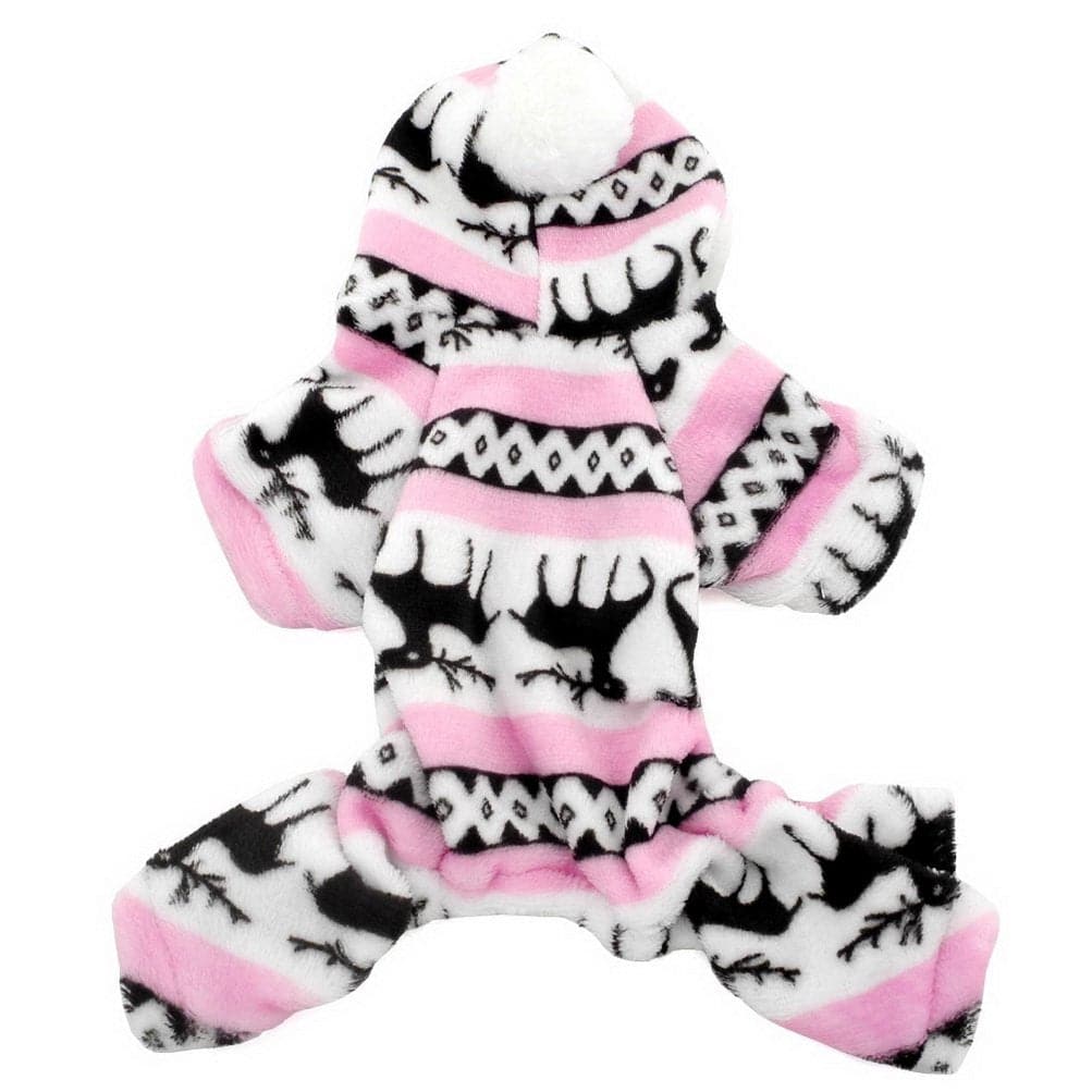Pink Cozy Christmas Elk Pet Costume Trendy Dog Cat Sweater - TrendyPet's Zone
