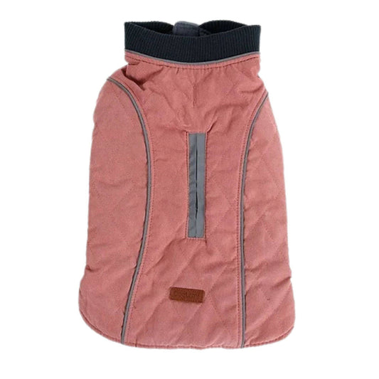 Pink Cozy Quilted Dog Coat Warm Jacket Retro Thick Vest - TrendyPet's Zone