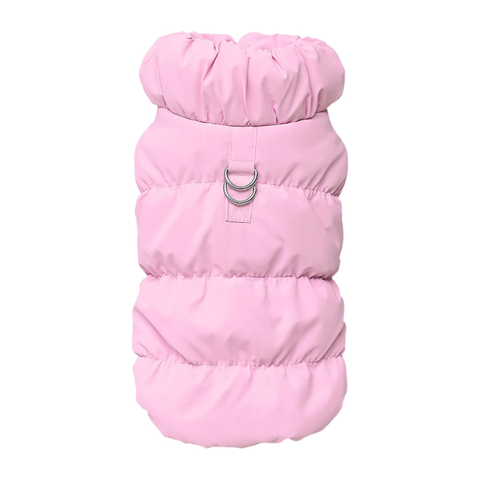 Pink quilted dog vest jacket with built-in harness by TrendyPet's Zone, cozy and stylish for small to medium dogs.