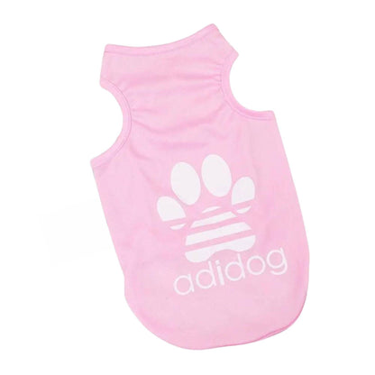 Pink Dog Top Puppy Breathable Cool Mesh T-Shirt Cartoon Print Sun Protection Clothing Polyester Thin Vest Summer - TrendyPet's Zone
