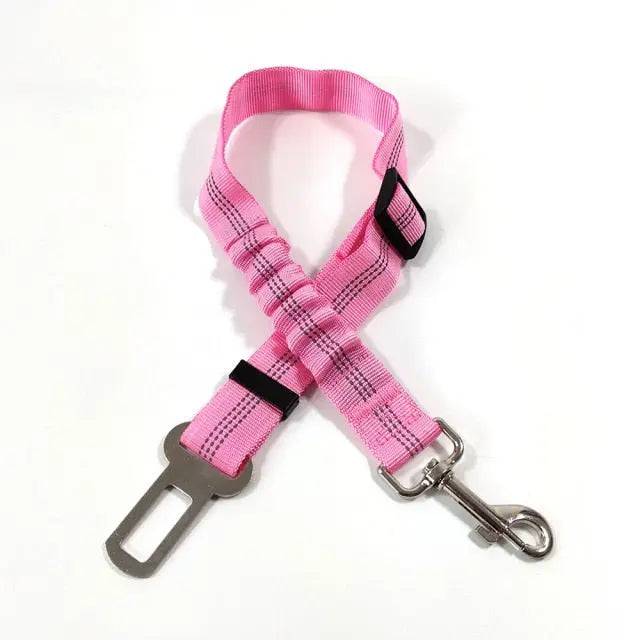 Pink Elastic Pet Supplies Car Seat Belt Dog Seat Belt Dog Leash Vehicle Belt Adjustable Cushioning Elastic Reflective Safety Rope for Dog Cat - TrendyPet's Zone
