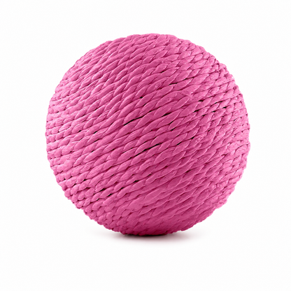 Pink 10cm sisal cat scratching ball from TrendyPet's Zone, designed for kittens to scratch, chase, and play.