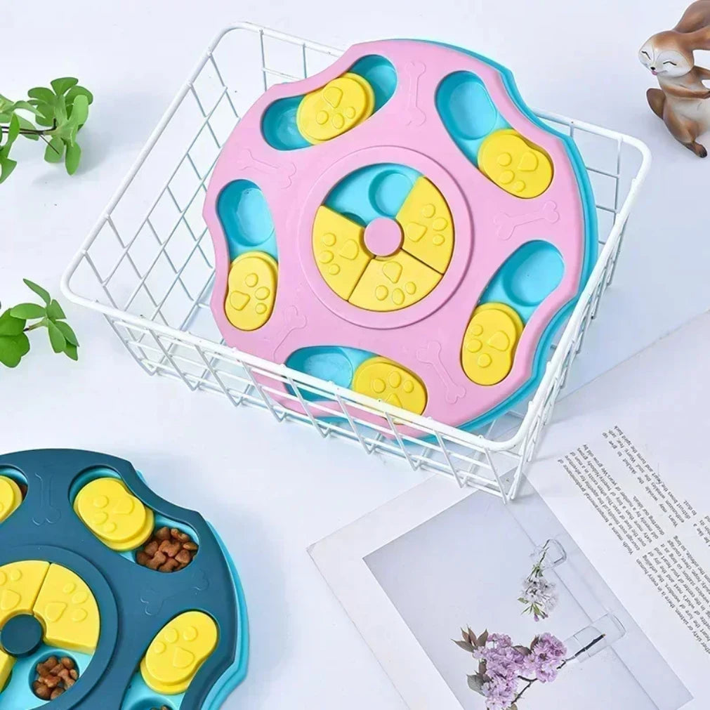 Pink interactive dog puzzle toy and slow feeder from TrendyPet's Zone designed to boost dog IQ and provide mental stimulation.