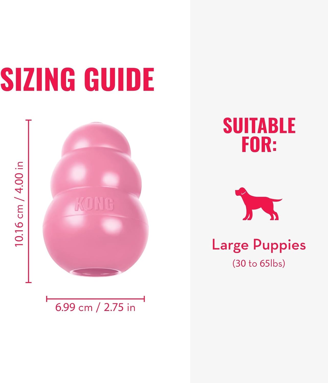 Pink KONG Puppy Natural Teething Rubber Chew Toy TrendyPet's Zone