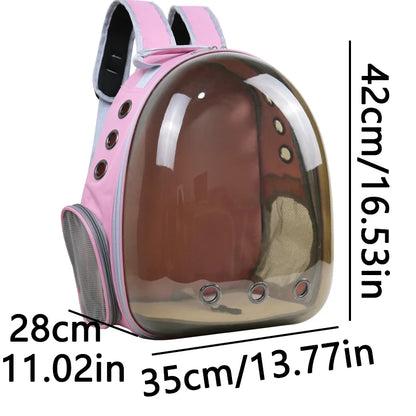 Pink Pet Carrier Backpack Transparent Capsule Bubble Backpack TrendyPet's Zone
