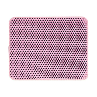 Pink Pet Cat Litter Mat Waterproof EVA Double Layer Trapping Kitten Litter Box Mat Clean Pad Products - TrendyPet's Zone